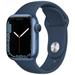 Apple Watch Series 7 41mm modrý hliník s modrým sportovním řemínkem