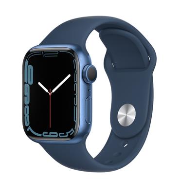Apple Watch Series 7 45mm modrý hliník s modrým sportovním řemínkem