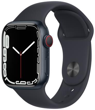 Apple Watch Series 7 Cellular 41mm inkoustový hliník s inkoustovým sportovním řemínkem