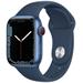 Apple Watch Series 7 Cellular 41mm modrý hliník s modrým sportovním řemínkem