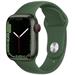 Apple Watch Series 7 Cellular 41mm zelený hliník se zeleným sportovním řemínkem