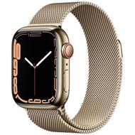 Apple Watch Series 7 Cellular 41mm zlatá ocel se zlatým milánským tahem