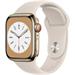 APPLE Watch Series 8 GPS + Cellular 41mm Gold Stainless Steel Case with Starlight Sport Band - Regular