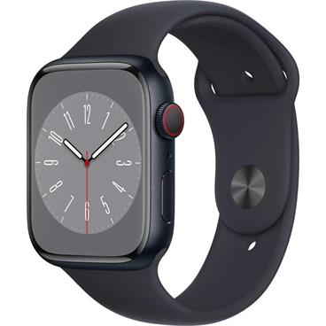 APPLE Watch Series 8 GPS + Cellular 45mm Midnight Aluminium Case with Midnight Sport Band - Regular