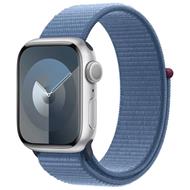 Apple Watch Series 9 41mm Stříbrný hliník s ledově modrým provlékacím řemínkem