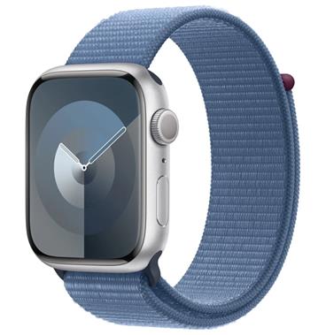 Apple Watch Series 9 45mm Stříbrný hliník s ledově modrým provlékacím řemínkem