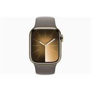 Apple Watch Series 9 Cellular 41mm Zlatá ocel s jílově šedým sportovním řemínkem M/L