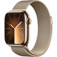 Apple Watch Series 9 Cellular 41mm Zlatá ocel se zlatým milánským tahem