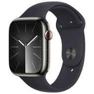 Apple Watch Series 9 Cellular 45mm Grafitová ocel s temně inkoustovým sportovním řemínkem M/L