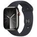 Apple Watch Series 9 Cellular 45mm Grafitová ocel s temně inkoustovým sportovním řemínkem S/M