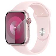 Apple Watch Series 9 Cellular 45mm Růžový hliník se světle růžovým sportovním řemínkem S/M