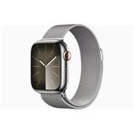 Apple Watch Series 9 Cellular 45mm Stříbrná ocel se stříbrným milánským tahem