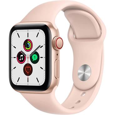 Apple Watch Series SE 40mm Cellular zlatý hliník s pískově růžovým sportovním řemínkem