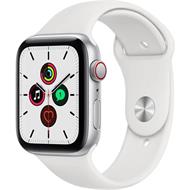 Apple Watch Series SE 44mm Cellular stříbrný hliník s bílým sportovním řemínkem