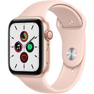 Apple Watch Series SE 44mm Cellular zlatý hliník s pískově růžovým sportovním řemínkem