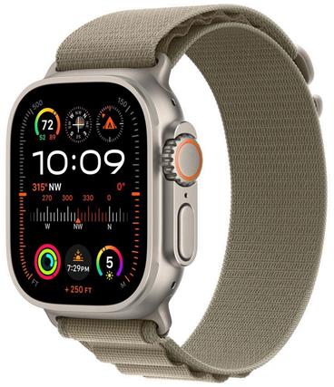 Apple Watch Ultra 2 49mm titanová s olivovým alpským tahem L