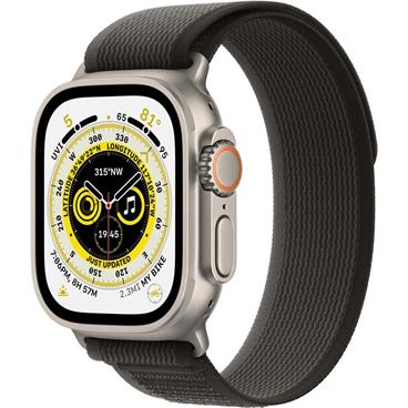 APPLE Watch Ultra GPS + Cellular, 49mm Titanium Case with Black/Gray Trail Loop - M/L