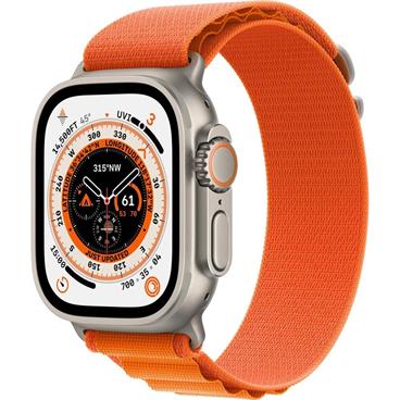 APPLE Watch Ultra GPS + Cellular, 49mm Titanium Case with Orange Alpine Loop - Medium