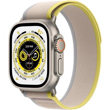 APPLE Watch Ultra GPS + Cellular, 49mm Titanium Case with Yellow/Beige Trail Loop - S/M