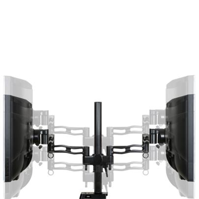 ARCTIC Z2 stolní držák pro 2 monitory, 13"-27" LCD, VESA, 2x 10 kg, 4-port USB 2.0 Hub, stříbrný/černý