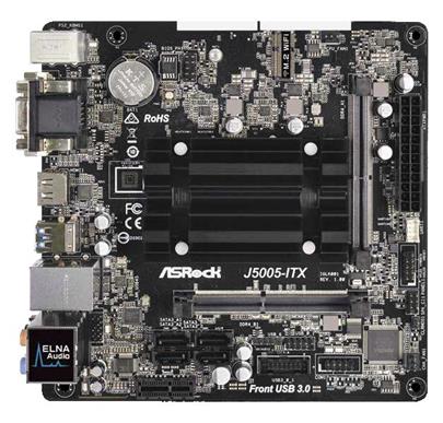 ASROCK MB J5005-ITX s integrovaným intel CPU quad-core J5005 (2x DDR4 SO-DIMM, VGA +DVI +HDMI, PCI-E + M.2, 4xSATA3, 7.1, GLAN, m