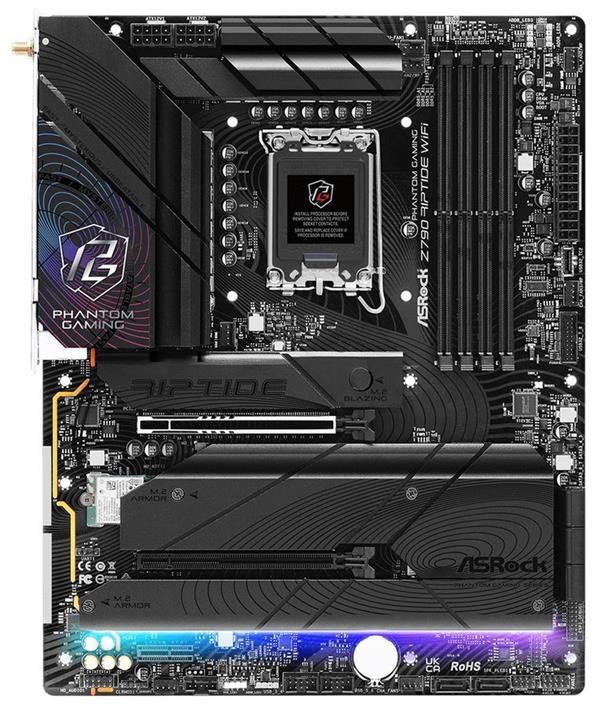 ASRock Phantom Gaming Z790 RIPTIDE WiFi / Intel Z790 / LGA1700 / 4x DDR5 DIMM / 5x M.2 / HDMI / DP / USB-C / ATX