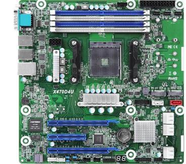 ASRock Rack X470D4U AM4, 4x DDR4 ECC, 6x SATA, M.2(22110), 3x PCIe, 2x LAN, IPMI