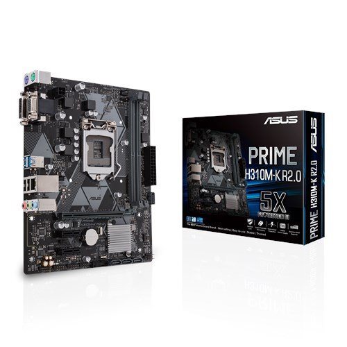 ASUS PRIME H310M-K R2.0, Intel LGA-1151, 2x DDR4 1 x PCIe 3.0/2.0 x16, 1 x D-Sub + 1 x DVI, mATX