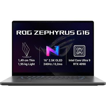 ASUS ROG Zephyrus G16/ Core Ultra 9 185H/ 32GB/ 2TB/ RTX 4090 16GB/ 16"WQXGA,lesklý,OLED,240Hz/ W11H/ šedý