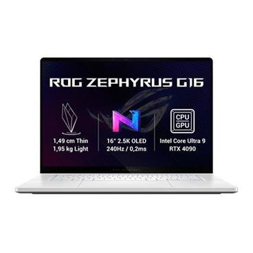 Asus ROG Zephyrus G16 - Intel Ultra 9 Processor 185H/32GB/2TB SSD/RTX 4090 16GB/16"/WQXGA/OLED/240Hz/Win 11 Home/bílá