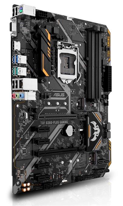 ASUS TUF B360-PLUS GAMING Intel B360 ATX gaming motherboard with Aura Sync RGB LED lighting, DDR4 2666MHz support,16Gbps