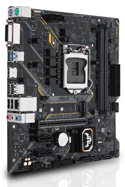 ASUS TUF H310M-PLUS GAMING Intel H310 mATX gaming motherboard with Aura Sync RGB LED lighting, DDR4 2666MHz