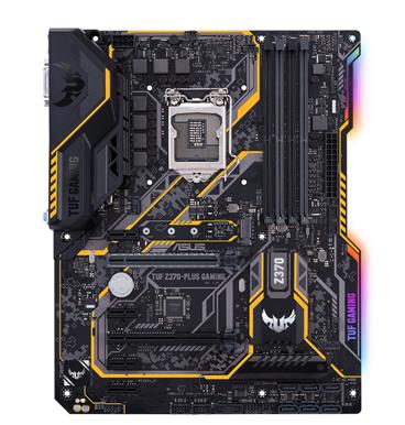 ASUS TUF Z370-PLUS GAMING II Intel LGA 1151 ATX gaming motherboard with Aura Sync RGB LED lighting, DDR4 4000MHz support