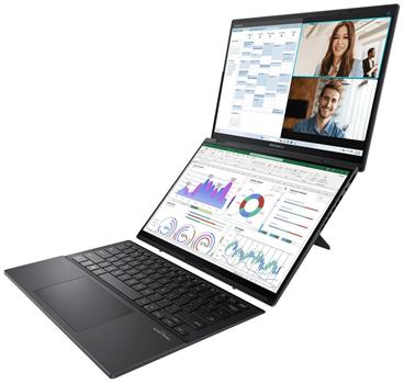 ASUS Zenbook Duo 14 OLED - Intel Ultra 9 185H/32GB/2TB SSD/14"/2,8K/OLED/Touch/120Hz/2y PUR/Win 11 Pro/šedá