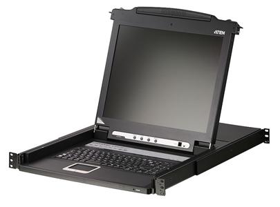 Aten 8-port KVM PS/2+USB, OSD, rack, 17" LCD, touchpad, klávesnice