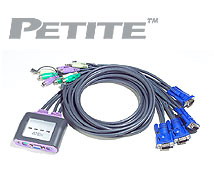 ATEN KVM switch CS-64A PS/2 4PC mini vč. kabeláže 1,2