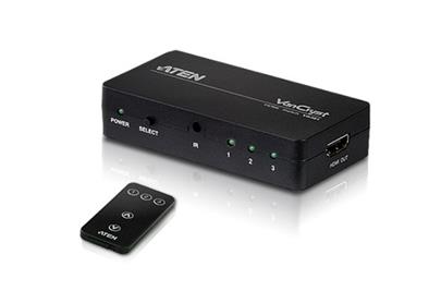 ATEN VS-381 3-portový HDMI přepínač s dálkovým ovládáním (3 zařízení - 1 zobrazovací jednotka)