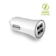 Autonabíječka FIXED s 2xUSB, 24W (2x 2,4A), bílá