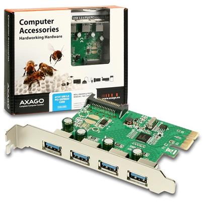AXAGO PCIe adapter 4x USB3.0 Renesas