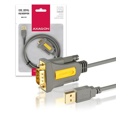 AXAGON ADS-1PS, USB2.0 - sériový RS232 DB9 Prolific AKTIVNÍ adaptér / kabel 1,5m