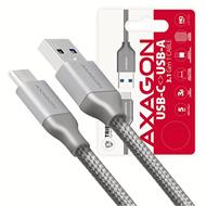 AXAGON BUCM3-AM05G, SUPERSPEED kabel USB-C  <-> USB-A 3.2 Gen 1, 0.5m, 3A, oplet, šedý