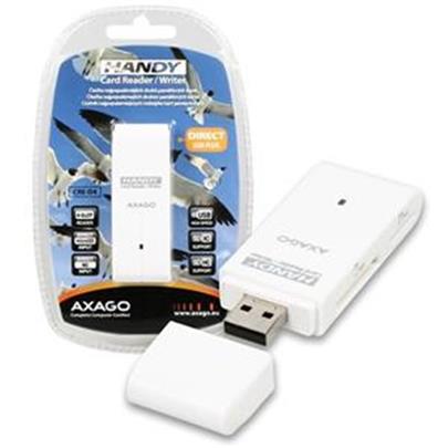 AXAGON CRE-D4, USB 2.0 externí HANDY čtečka 4-slot SD/MicroSD/MS/M2, bílá