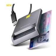 AXAGON CRE-SM3TC, USB-C FlatReader čtečka kontaktních karet Smart card (eObčanka), kabel 1.2m