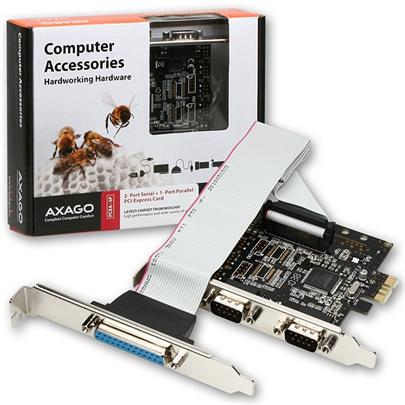 AXAGON PCEA-SP, PCIe adaptér - 2x sériový port (RS232) + 1x paralelní (LPT)