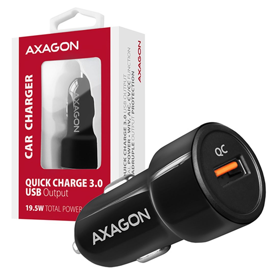 AXAGON PWC-QC, QUICK nabíječka do auta, 1x port QC3.0/AFC/FCP/PE+/SMART, 19.5W