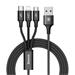 Baseus CAMLT-SU01 Rapid 3in1 Kabel USB-C, Lightning, MicroUSB 3A 1.2m Black