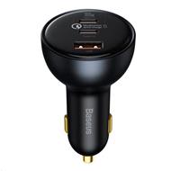 Baseus Qualcomm Quick Charge 5 Technology rychlo nabíječka do auta 1x USB-A, 2x Type-C 160W šedá + Xiaomi kabel Type-C/T