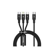 Baseus Rapid Series nabíjecí/datový kabel 3v1 USB-C/ (microUSB + Lightning  PD 20W + USB-C) 1.5m černá