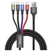 Baseus rychlý nabíjecí/datový kabel 4v1 2* Lightning + USB-C + microUSB 3,5A 1,2m, černá