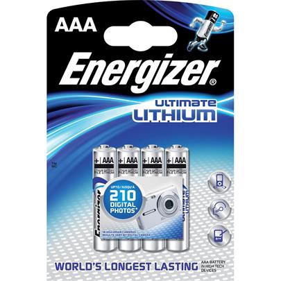 Baterie, ENERGIZER Konečná Lithium, AAA, L92, 1,5, 4 ks